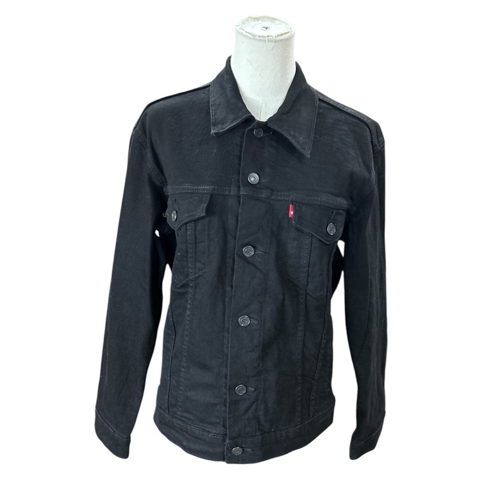 Levis Womens Denim Jacket Black Standard Trucker S Regular Cotton Button Up